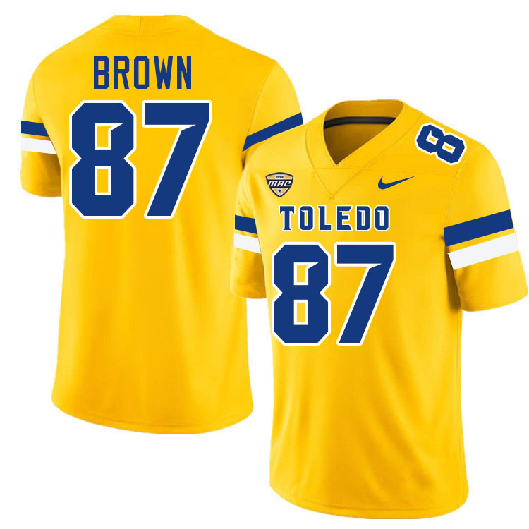 Javon Brown Toledo Jersey,Toledo Rockets College Football Jersey Youth College-Gold